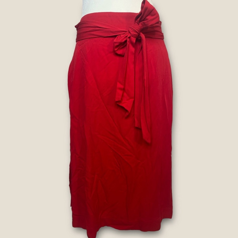 A New Day red midi skirt size M.